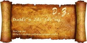 Dudás Zétény névjegykártya