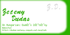 zeteny dudas business card